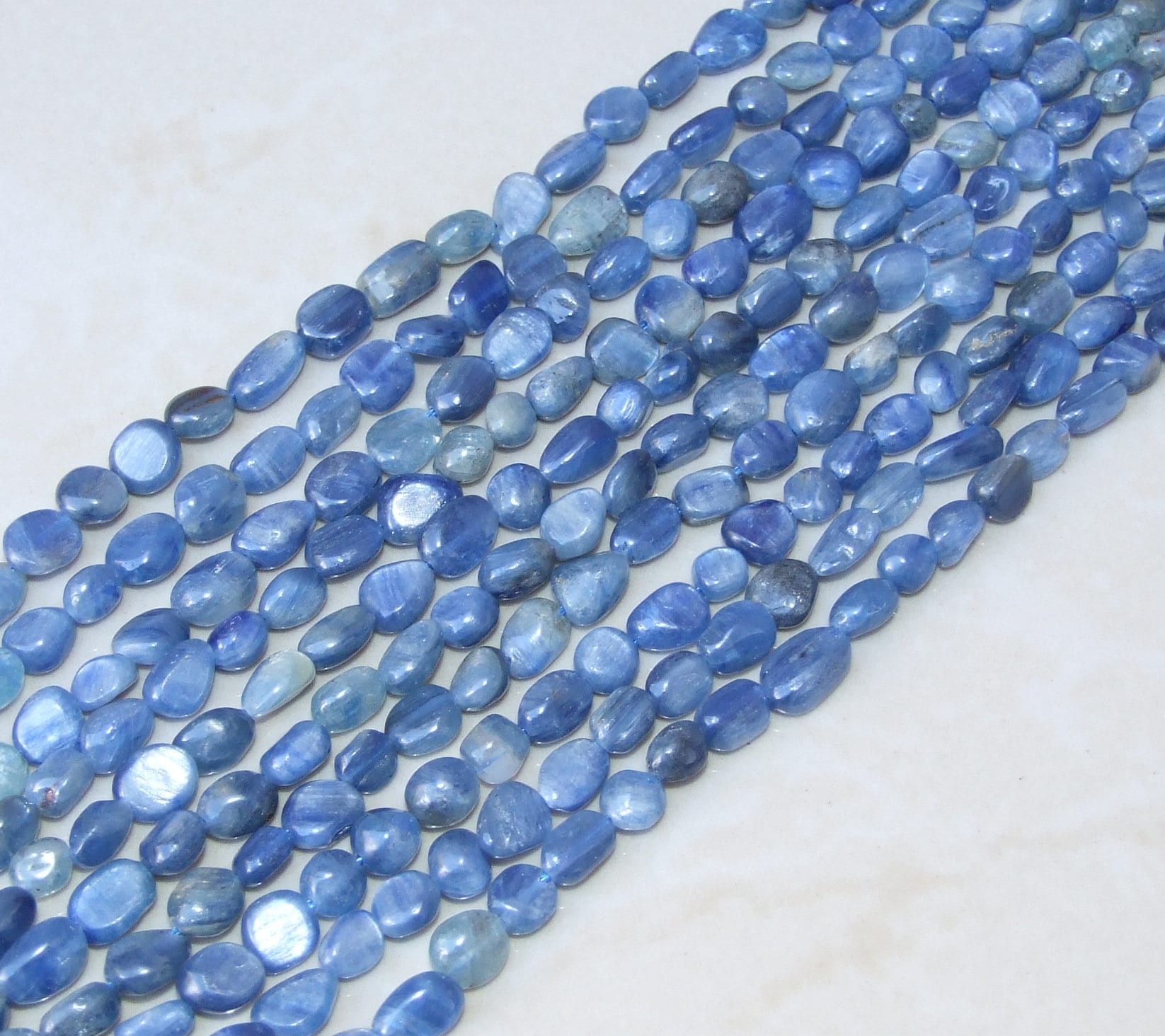 Blue Kyanite Beads - Gemstone Beads, Blue Kyanite Nuggets, Natural Kyanite - Polished Kyanite - Natural Gemstones - Full Strand - 8mm - 10mm - EDGBeadsandGems