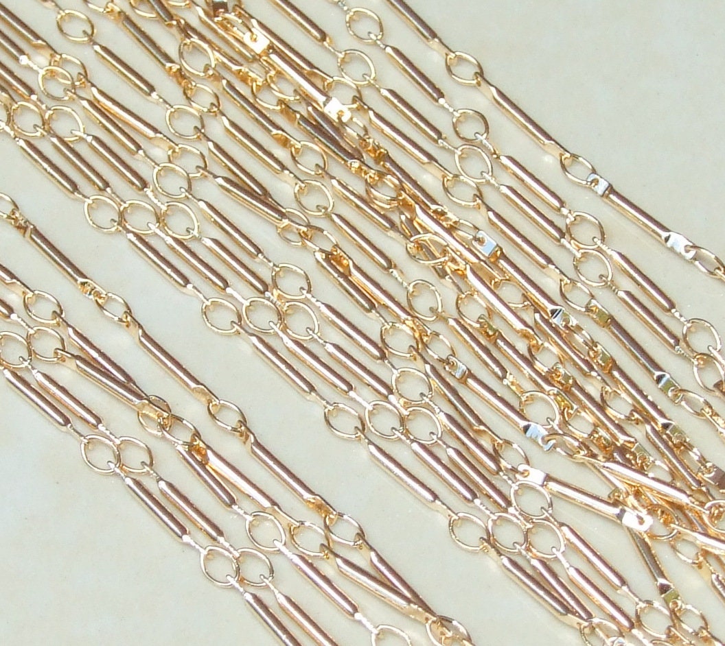 Bar Link Jewelry Chain, Meter, 18K Gold Plated, Link Chain, Necklace Chain, Charm Chain, Bulk Chain, Jewelry Making, Body Chain, Belly Chain - EDGBeadsandGems