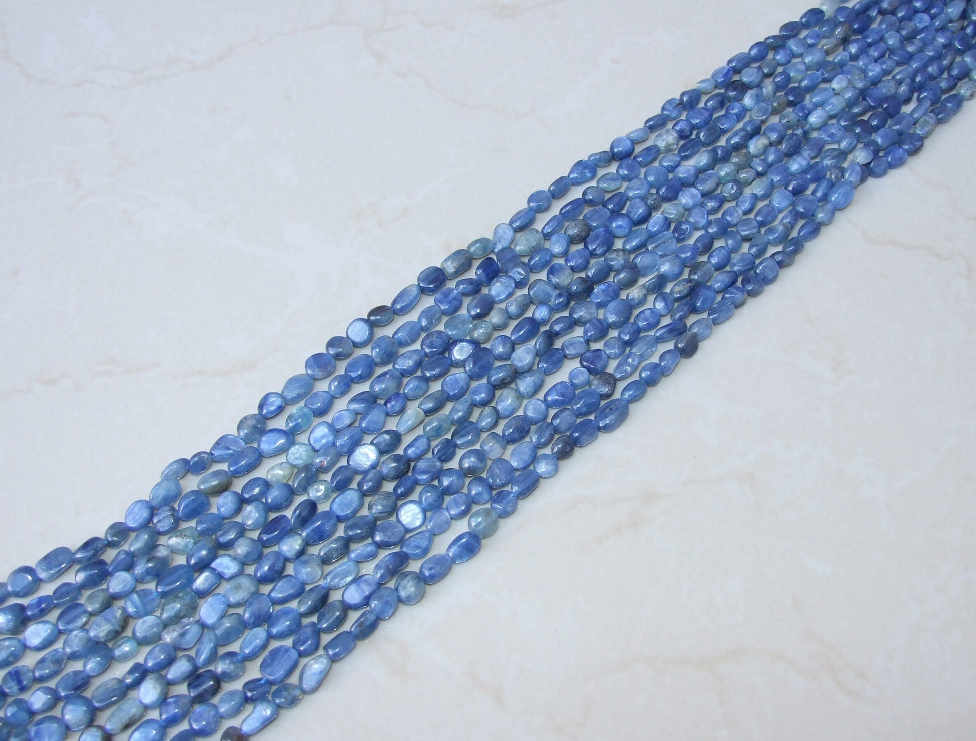 Blue Kyanite Beads - Gemstone Beads, Blue Kyanite Nuggets, Natural Kyanite - Polished Kyanite - Natural Gemstones - Full Strand - 8mm - 10mm - EDGBeadsandGems