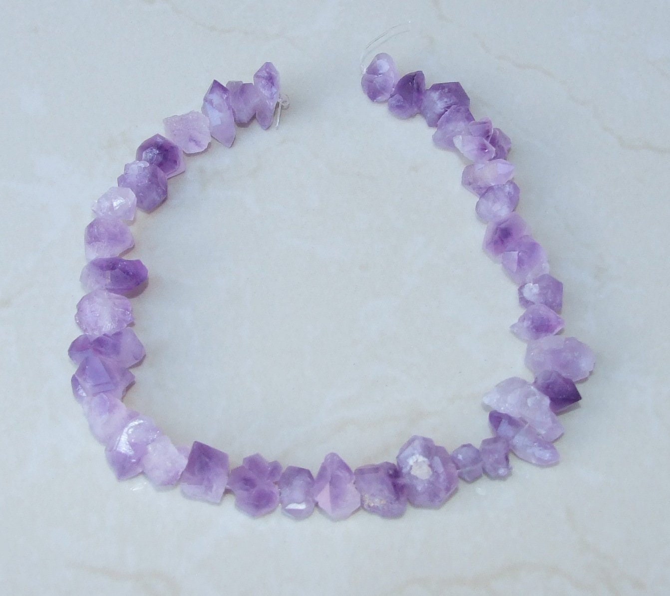 Small Amethyst Quartz Short Points, Purple Quartz Amethyst Nugget, Gemstone Beads, Amethyst Bead, Diamond, Full / Half Strand, 10-15+mm - EDGBeadsandGems