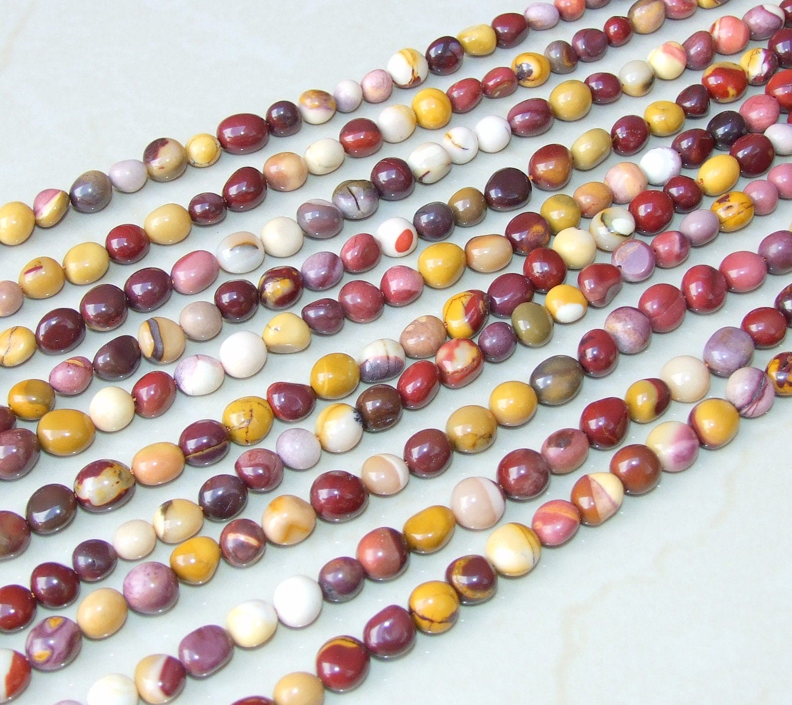 Mookaite Beads - Gemstone Beads - Mookaite Nuggets - Natural Mookaite Stone - Polished - Australian Jasper - Natural Gemstones - 8mm - 10mm - EDGBeadsandGems