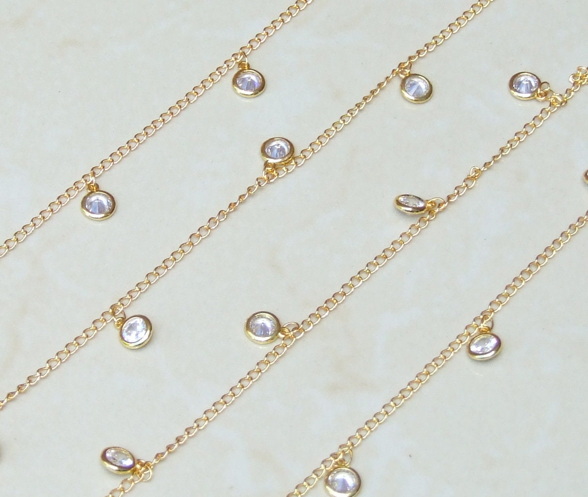 CZ Crystal Rosary Drop Chain by the Foot, Rosary Chain with Beads, Rosary Chain Wholesale, Rosary Chain Bulk, Rosary Chain, Jewelry Making - EDGBeadsandGems