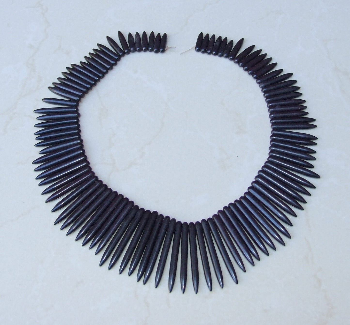 Black Turquoise, Spike Beads, Spike Collar, Spike Choker Necklace, Turquoise Spike Necklace, Statement Necklace, Spike Bib Necklace, 50mm - EDGBeadsandGems