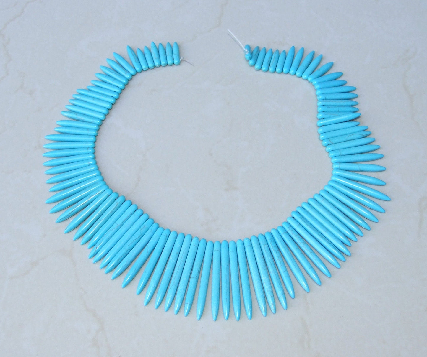 Blue Turquoise, Spike Beads, Spike Collar, Spike Choker Necklace, Turquoise Spike Necklace, Statement Necklace, Spike Bib Necklace, 50mm - EDGBeadsandGems
