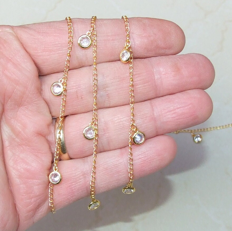 CZ Crystal Rosary Drop Chain by the Foot, Rosary Chain with Beads, Rosary Chain Wholesale, Rosary Chain Bulk, Rosary Chain, Jewelry Making - EDGBeadsandGems