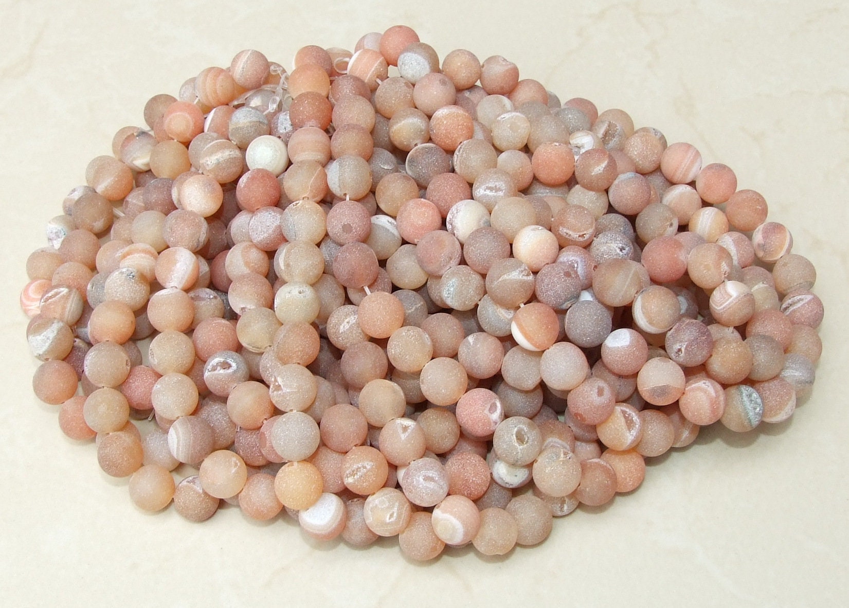 12mm - Natural New Red Druzy Agate Beads, Druzy Beads - Matte Finish Round Druzy Beads - Gemstone Beads - Jewelry Beads- Full or Half Strand - EDGBeadsandGems