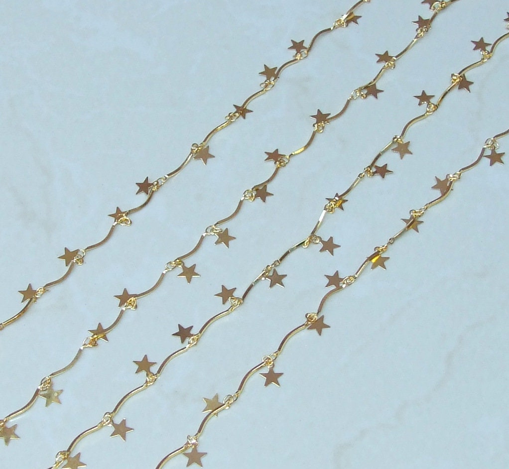 Star Spacer Drop Chain, by the Foot, Rosary Chain with Beads, Rosary Chain Wholesale, Rosary Chain Bulk, Rosary Chain, Jewelry Chain - EDGBeadsandGems