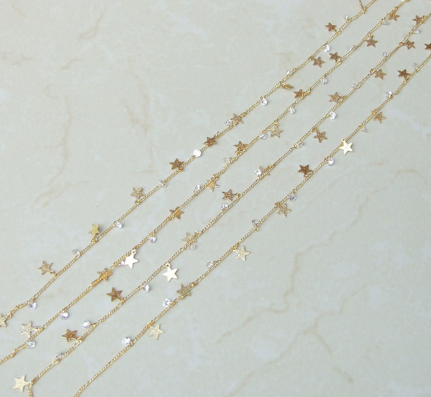 Star Crystal Drop Chain, by the Foot, Rosary Chain with Beads, Rosary Chain Wholesale, Rosary Chain Bulk, Rosary Chain, Jewelry Chain - EDGBeadsandGems