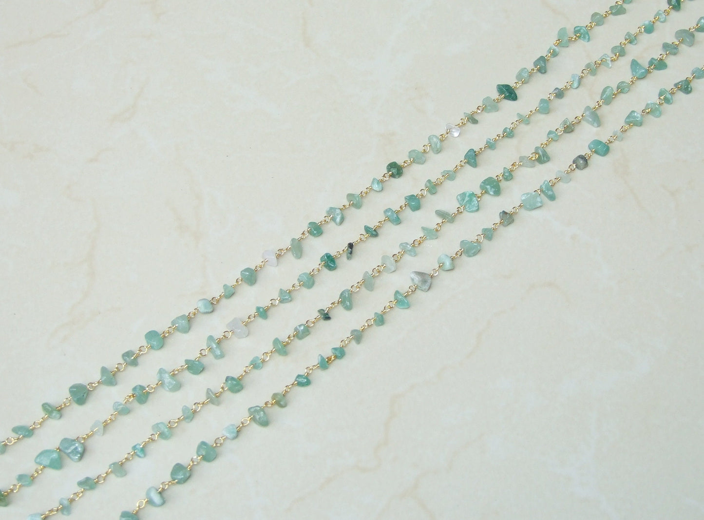 Aventurine Rosary Chain by the Foot, Rosary Chain with Beads, Rosary Chain Wholesale, Rosary Chain Bulk, Rosary Chain for Jewelry Making - EDGBeadsandGems