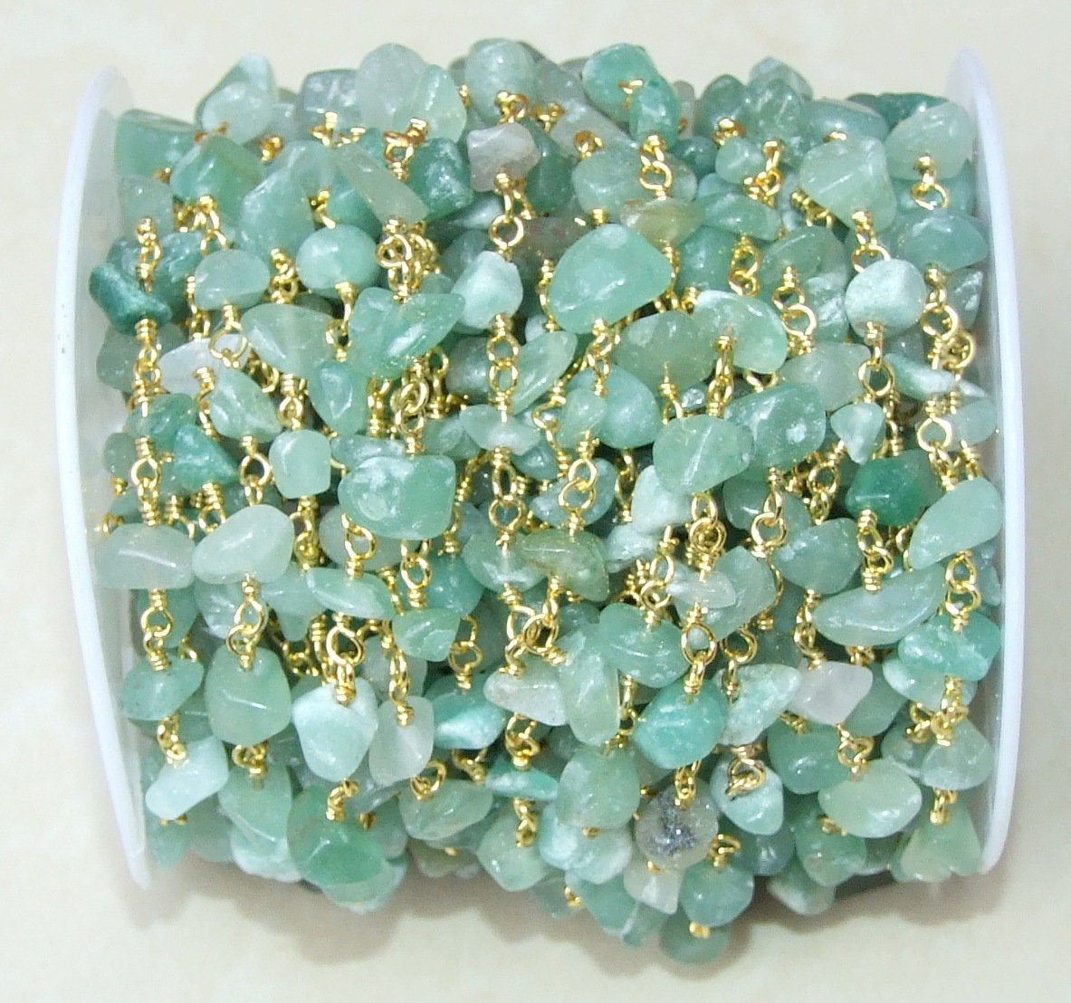 Aventurine Rosary Chain by the Foot, Rosary Chain with Beads, Rosary Chain Wholesale, Rosary Chain Bulk, Rosary Chain for Jewelry Making - EDGBeadsandGems