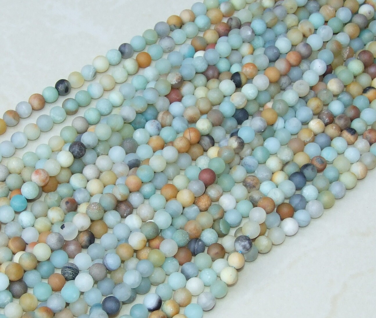 Amazonite Round Matte Beads - Amazonite Beads - Round Beads - Frosty Matte Finish - Full Strand - Gemstone Beads - Jewelry Stones - 6mm - EDGBeadsandGems