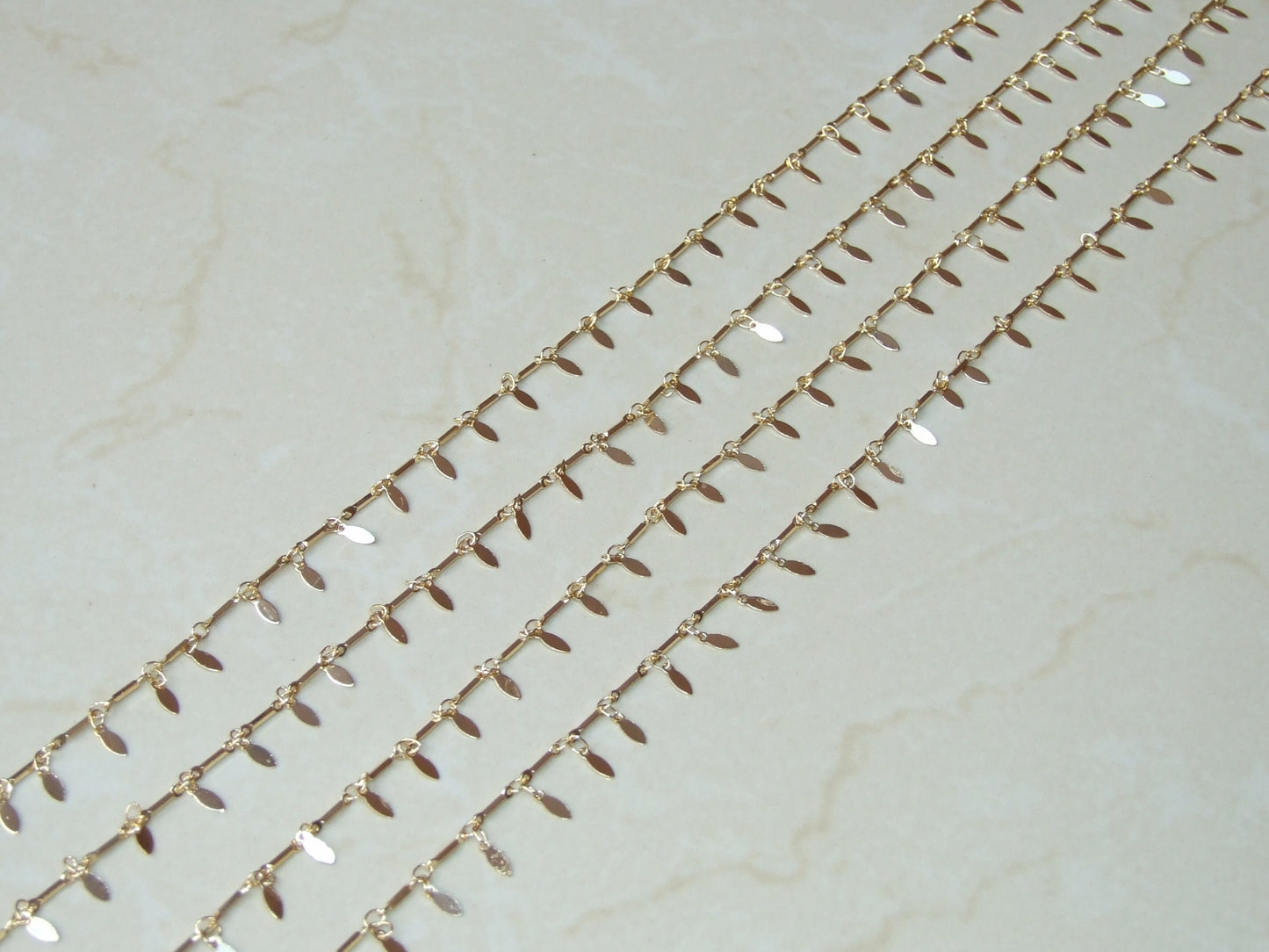 Gold Plated Teardrop Chain, Drop Chain, Gold Chain Wholesale, Bar Link Chain, Rosary Chain, Belly Chain, Body Chain, Jewelry Chain, By Meter - EDGBeadsandGems