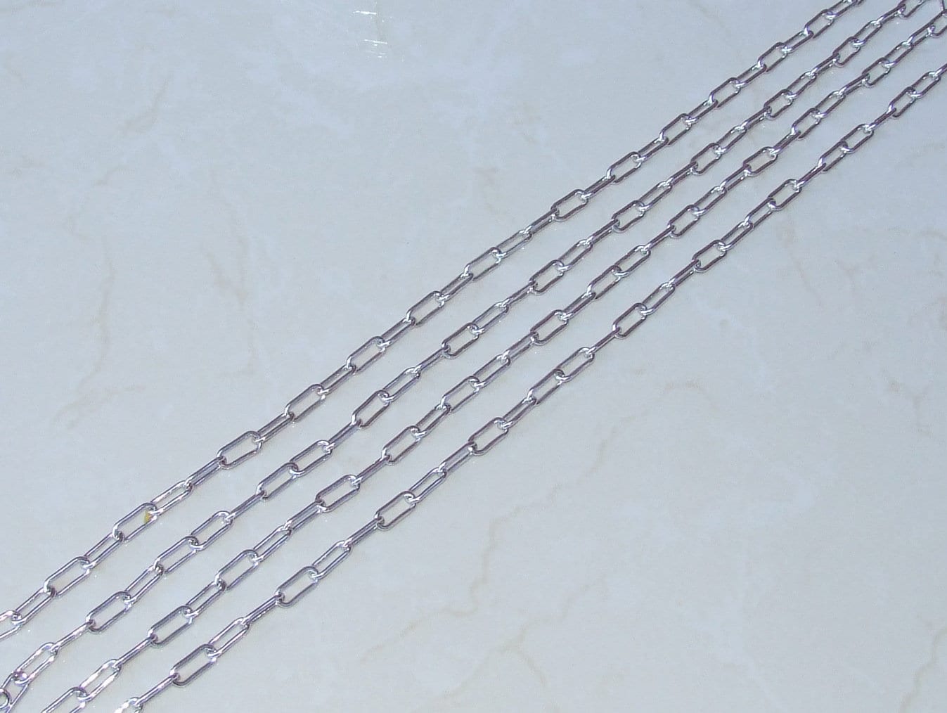 Silver Paper Clip Chain, Oval C Link Cable Chain, Jewelry Chain, Necklace Chain, Body Chain, Bulk Chain, Jewelry Supplies, 16mm x 7mm, 01B-P - EDGBeadsandGems