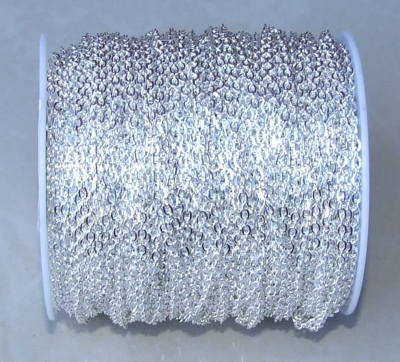 Oval Flat Cable Chain, Oval Flat Cable Chain, Jewelry Chain, Necklace Chain, Silver Plated Chain, Body Chain, Bulk Chain, Belly Chain, SZ-S - EDGBeadsandGems