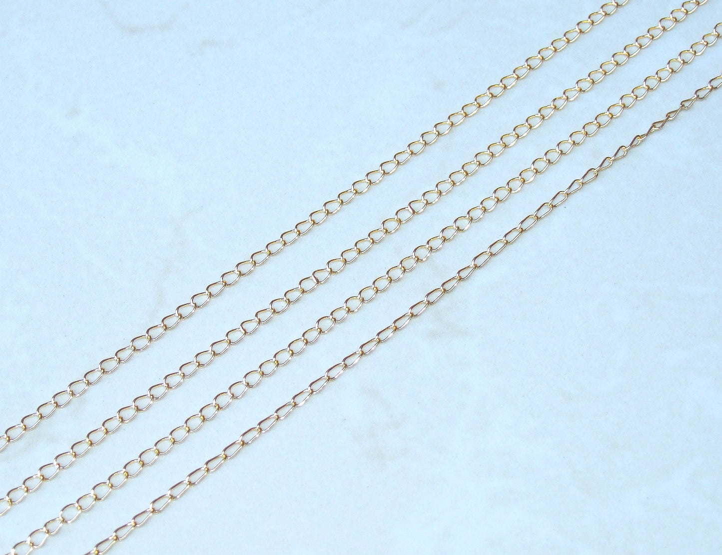 Twisted Oval Link Thin Curb Chain, Gold Plated, Brass Chain, Jewelry Chain, Necklace Chain, Body Chain, Bulk Chain, 5mm x 4mm - 54mm-G - EDGBeadsandGems