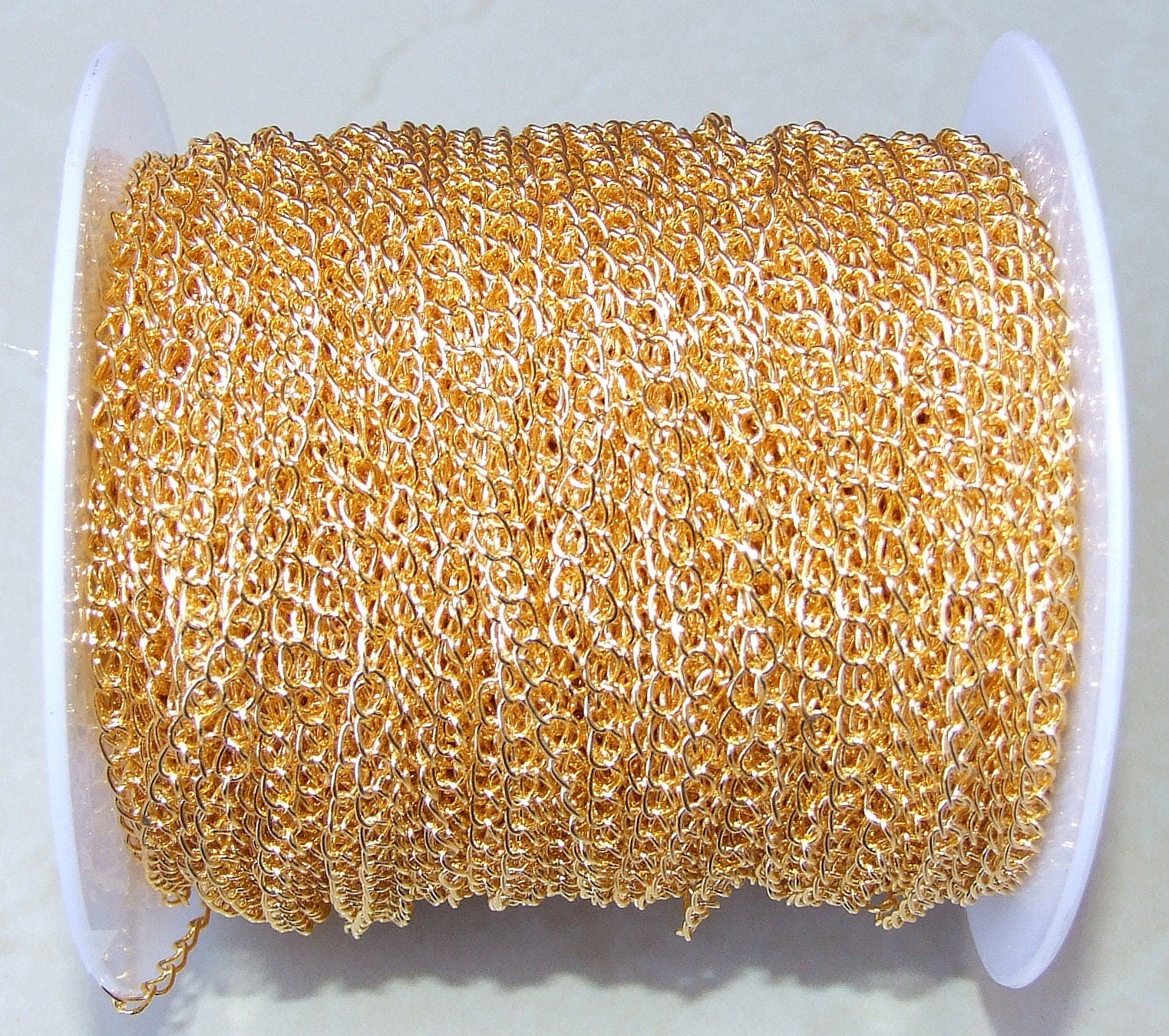 Twisted Oval Link Thin Curb Chain, Gold Plated, Brass Chain, Jewelry Chain, Necklace Chain, Body Chain, Bulk Chain, 5mm x 4mm - 54mm-G - EDGBeadsandGems