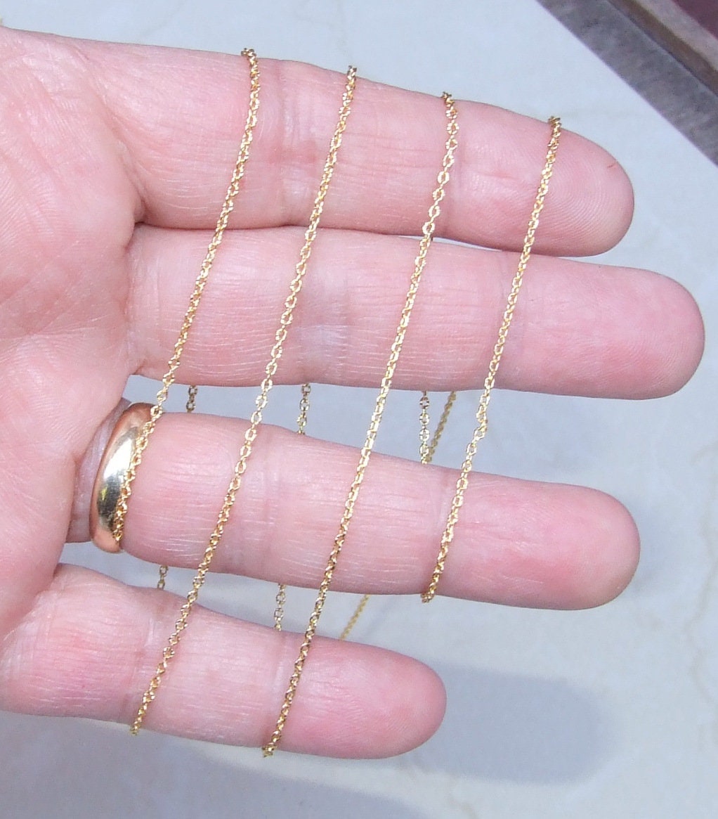 Fine Textured Cable Chain, Oval Cable Chain, Jewelry Chain, Necklace Chain, Gold Plated Chain, Body Chain, Bulk Chain, 2mm x 1.5mm, 04G - EDGBeadsandGems