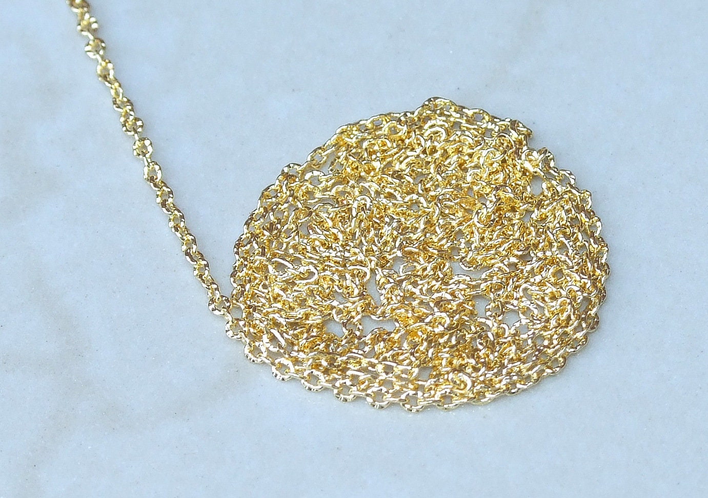 Fine Textured Cable Chain, Oval Cable Chain, Jewelry Chain, Necklace Chain, Gold Plated Chain, Body Chain, Bulk Chain, 2mm x 1.5mm, 04G - EDGBeadsandGems