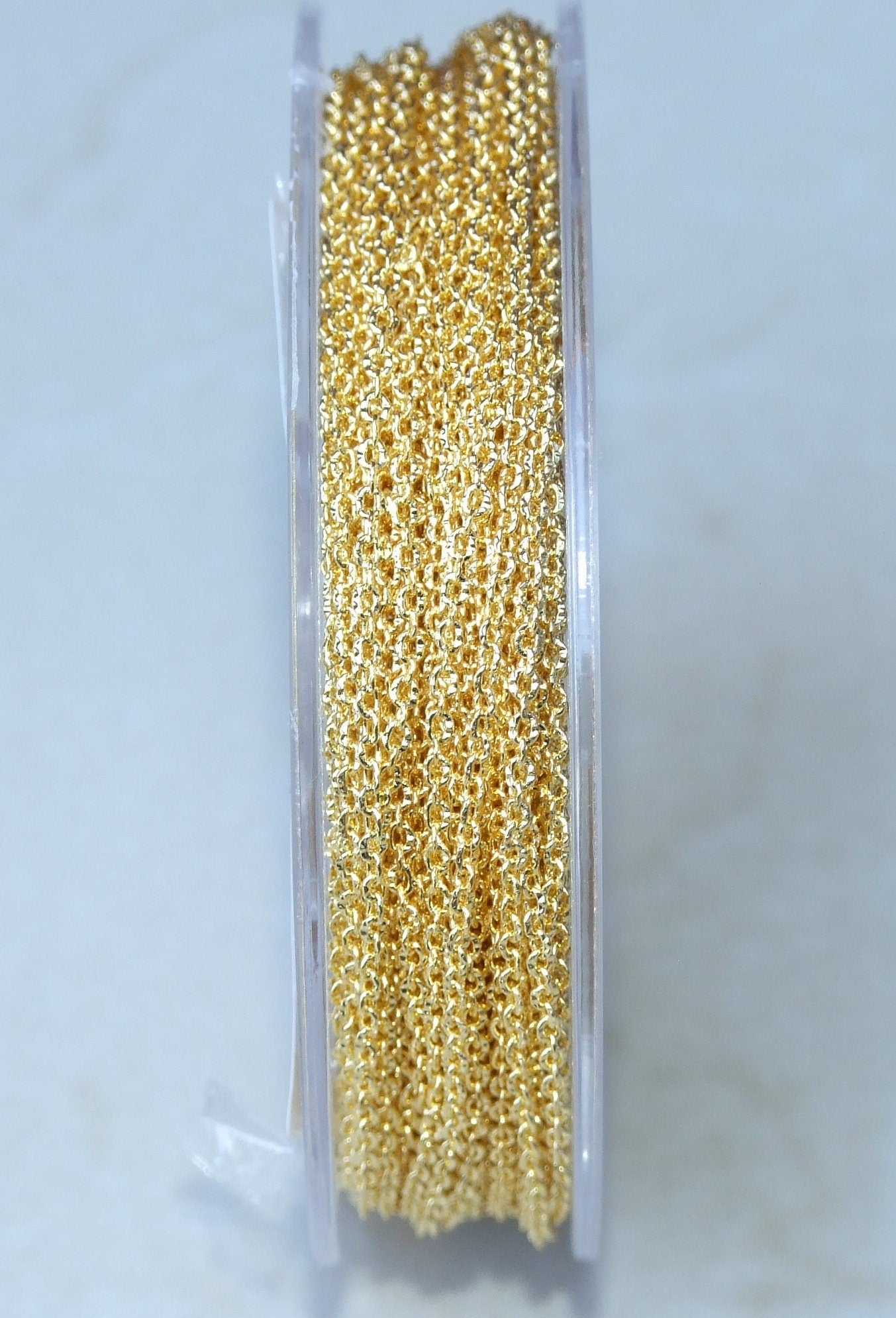 Fine Textured Cable Chain, Oval Cable Chain, Jewelry Chain, Necklace Chain, Gold Plated Chain, Body Chain, Bulk Chain, 2mm x 1.5mm, 04G - EDGBeadsandGems