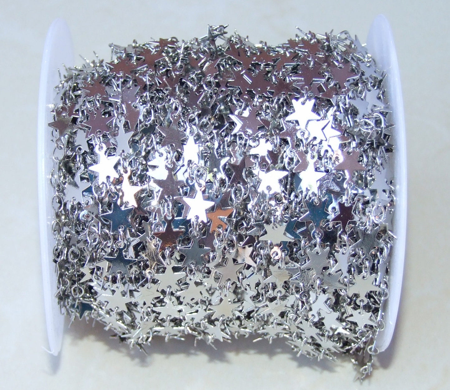 Silver Star Shaped Chain, Necklace Chain, Bulk Chain, Jewelry Making, Body Chain, Belly Chain, By the Foot, 6.5mm x .3mm - EDGBeadsandGems