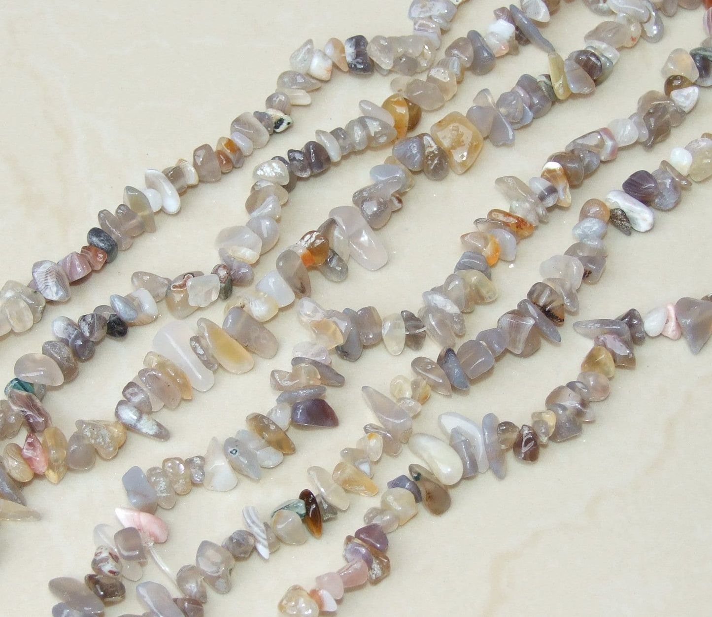 Small Agate Chips, Polished Agate, Agate Beads, Gemstone Beads, Jewelry Stones, Natural Agate, 31.5" Strand, 4mm - 10mm - EDGBeadsandGems