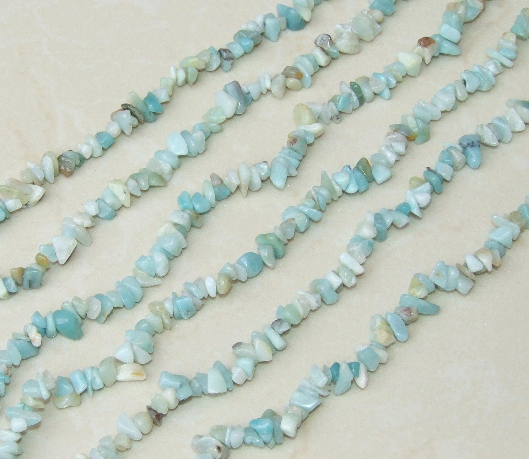 Small Amazonite Chips, Polished Amazonite, Amazonite Beads, Gemstone Beads, Jewelry Stones, Natural Amazonite, 31.5" Strand, 4mm - 10mm - EDGBeadsandGems