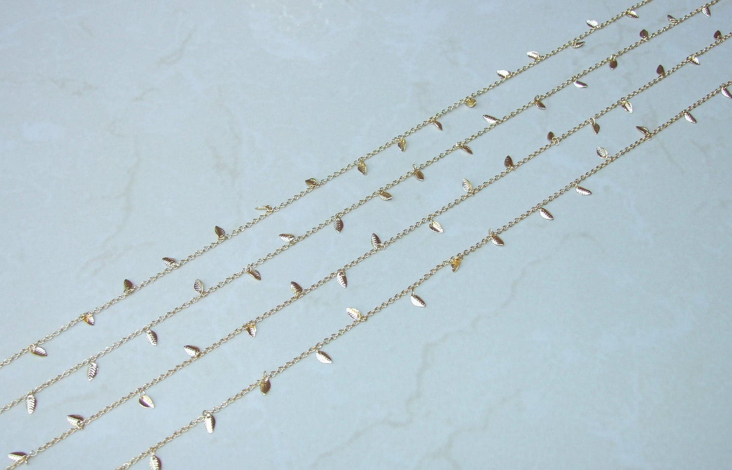 Gold Plated Leaf Chain, Drop Chain, Gold Chain Wholesale, Bulk Chain, Gold Chain, Belly Chain, Body Chain, Jewelry Chain, By The Meter - EDGBeadsandGems