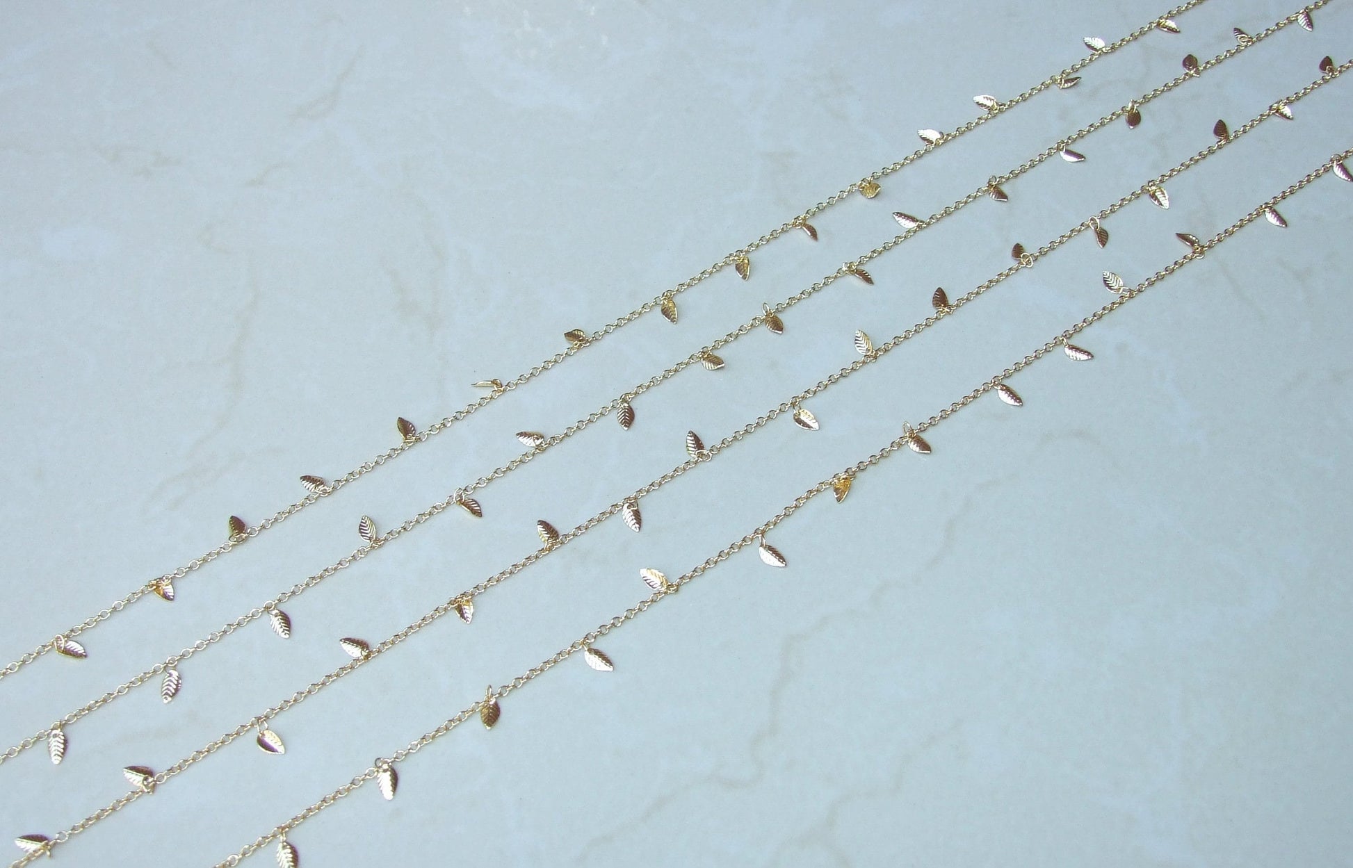 Gold Plated Leaf Chain, Drop Chain, Gold Chain Wholesale, Bulk Chain, Gold Chain, Belly Chain, Body Chain, Jewelry Chain, By The Meter - EDGBeadsandGems