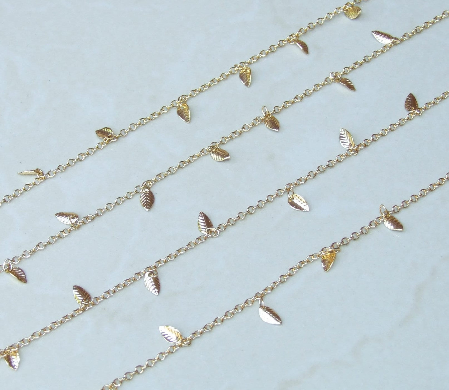 Gold Plated Leaf Chain, Drop Chain, Gold Chain Wholesale, Bulk Chain, Gold Chain, Belly Chain, Body Chain, Jewelry Chain, By The Meter - EDGBeadsandGems