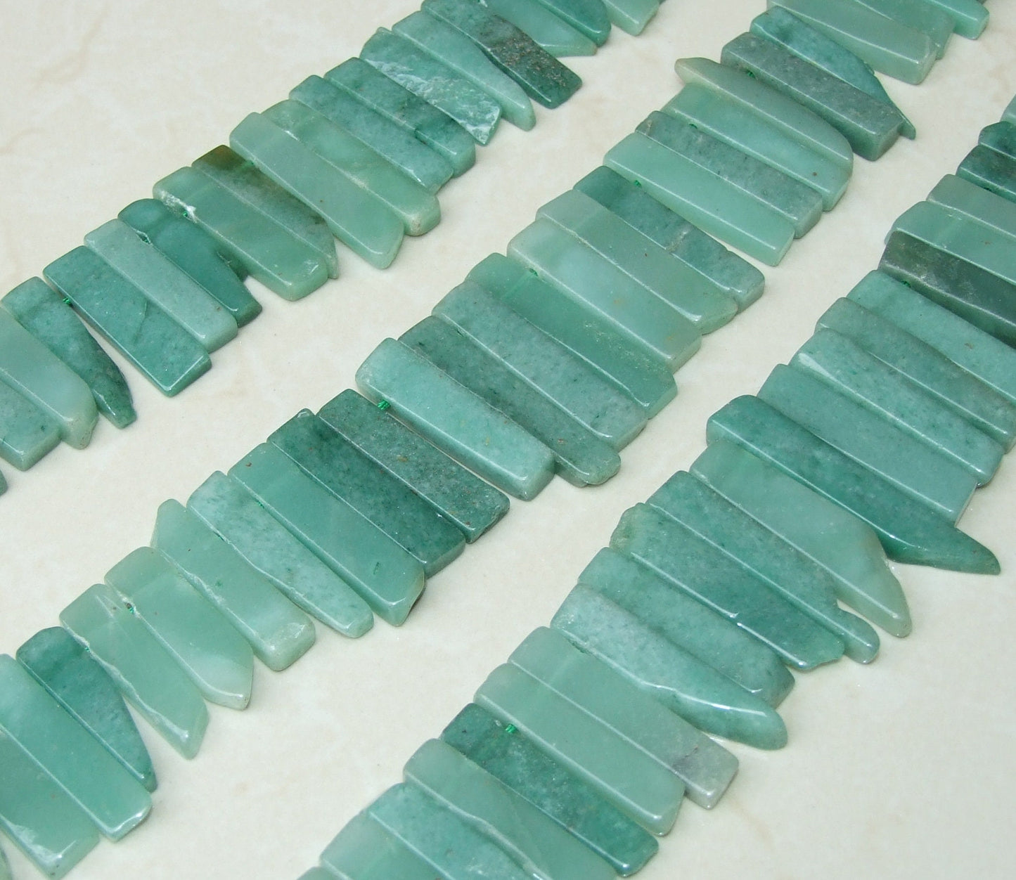 Green Aventurine Slice, Aventurine Beads, Aventurine Slice, Natural Gemstone Beads, Aventurine Jewelry, Half Strand - 30mm to 45mm - EDGBeadsandGems