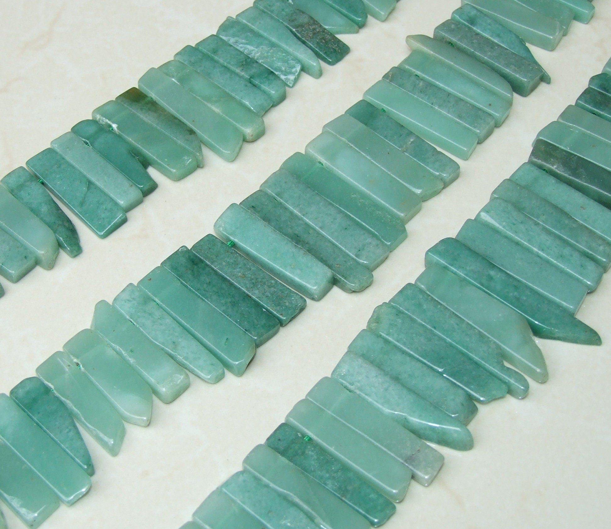 Green Aventurine Slice, Aventurine Beads, Aventurine Slice, Natural Gemstone Beads, Aventurine Jewelry, Half Strand - 30mm to 45mm - EDGBeadsandGems