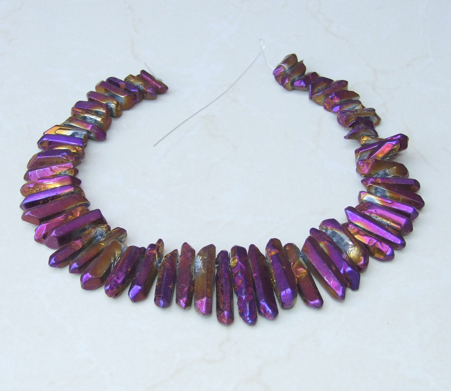 Polished Purple & Gold Titanium Quartz Points, Quartz Crystal, Crystals Points, Crystal Quartz, Mardi Gras - Gemstones Beads - 20mm - 40mm - EDGBeadsandGems