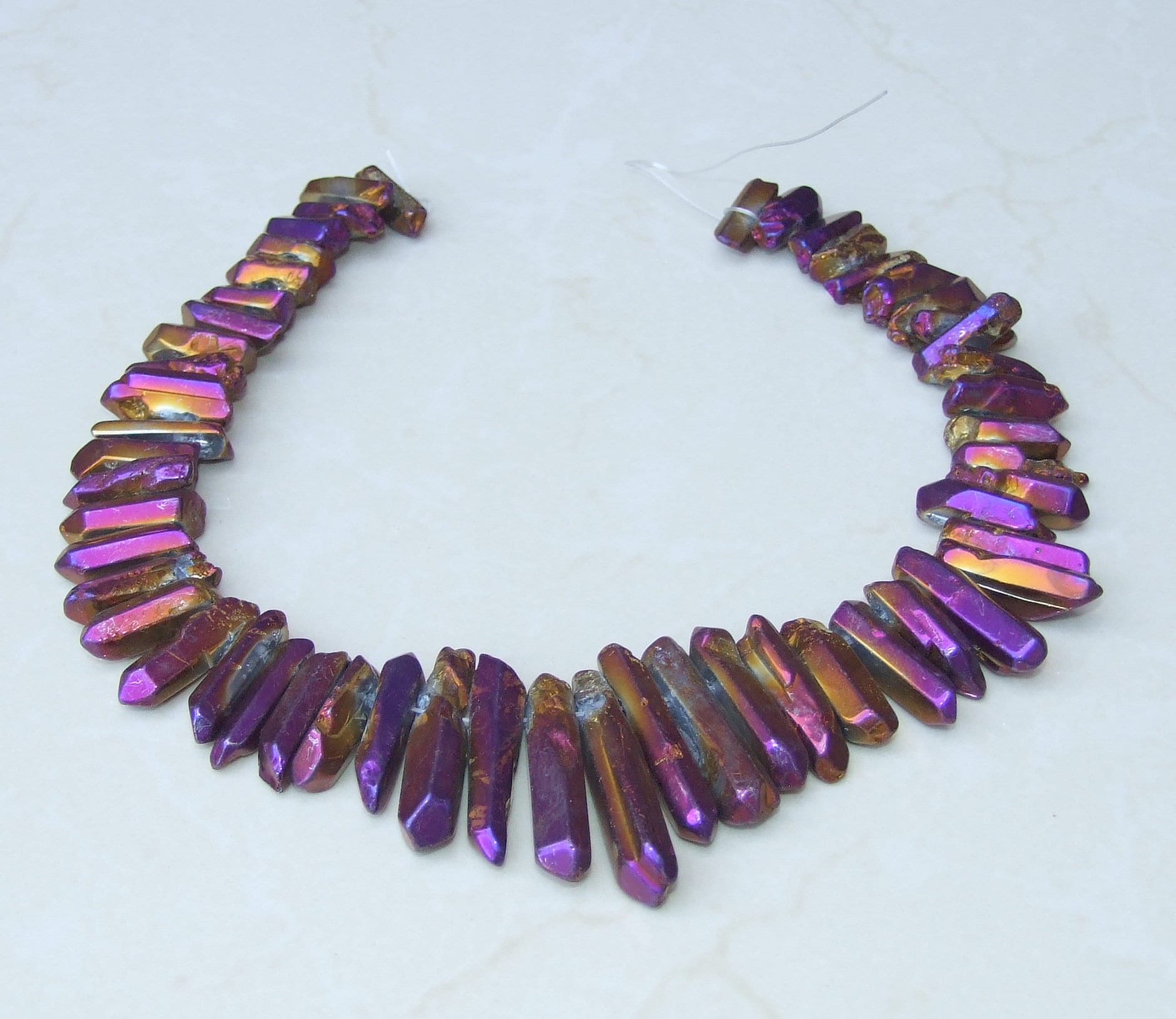 Polished Purple & Gold Titanium Quartz Points, Quartz Crystal, Crystals Points, Crystal Quartz, Mardi Gras - Gemstones Beads - 20mm - 40mm - EDGBeadsandGems