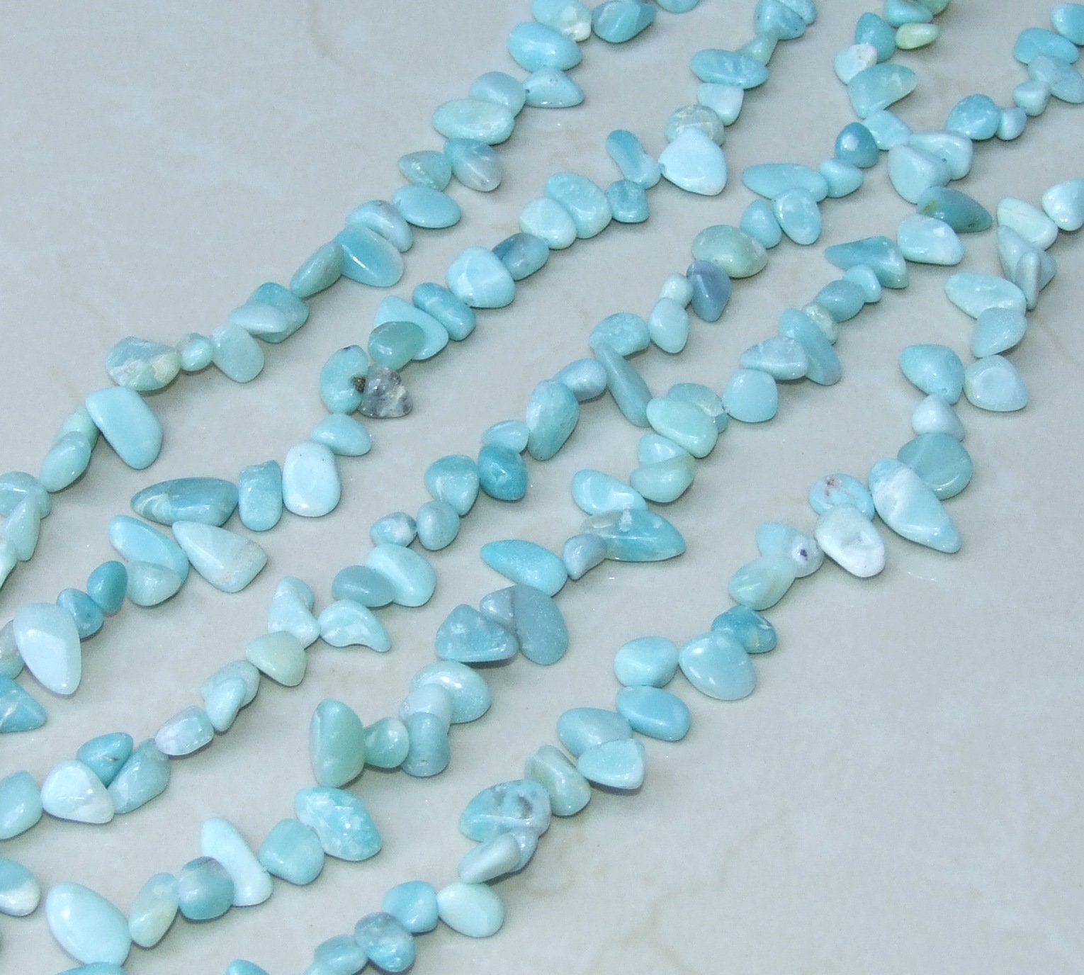 Small Amazonite Stones, Polished Amazonite, Amazonite Beads, Gemstone Beads, Jewelry Stones, Natural Amazonite, Full Strand, 8mm - 20mm - EDGBeadsandGems