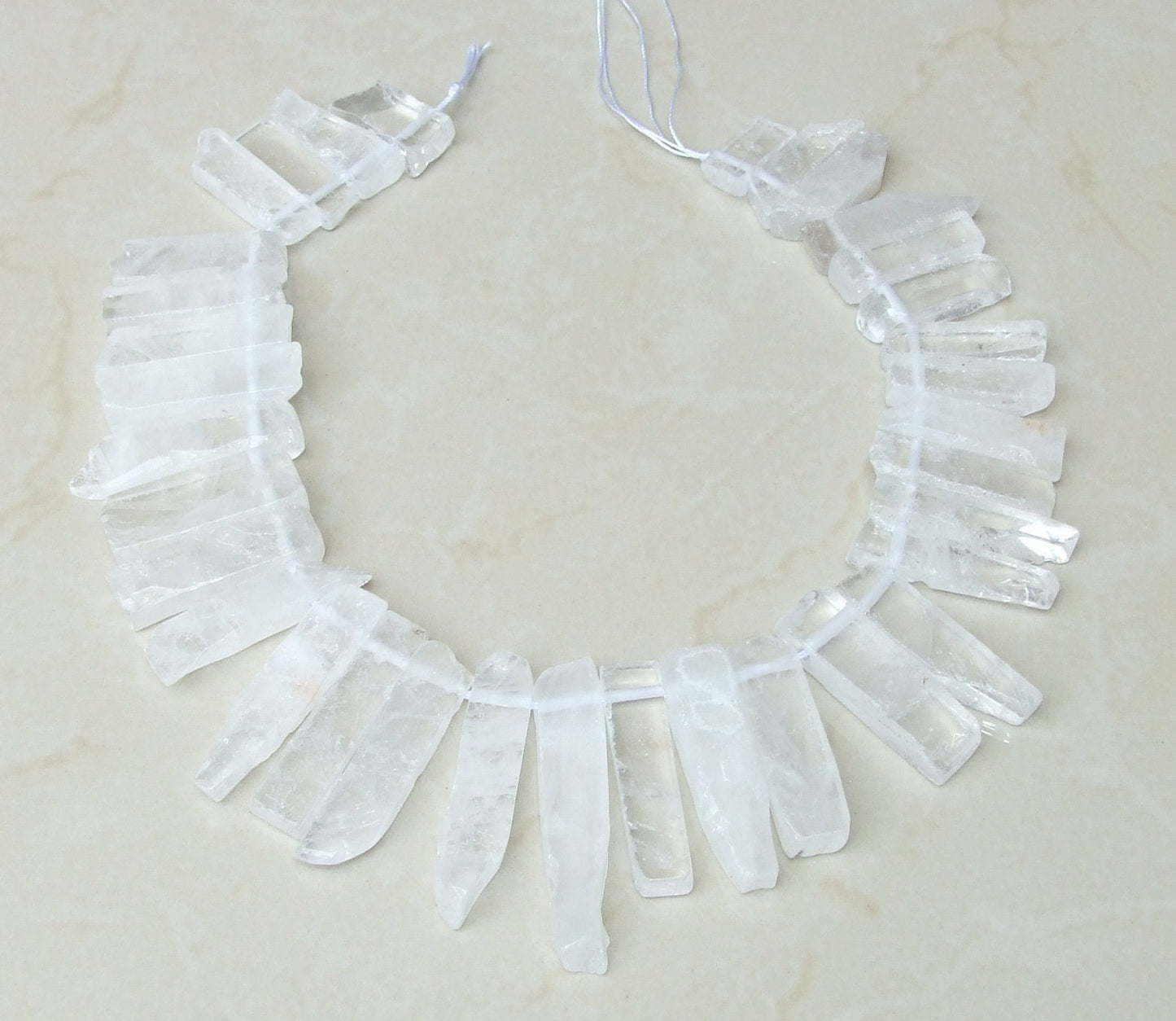 Clear Quartz Slice, Polished Slice, Quartz Beads, Quartz Pendants, Gemstone Beads, Quartz Jewelry Stone Supplies, Half Strand - 25mm to 55mm - EDGBeadsandGems