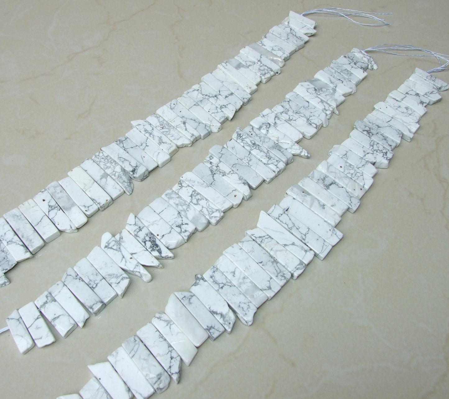 Howlite Beads, Polished Slice, Howlite Pendants, Howlite Slice, Gemstone Beads, Howlite Jewelry Supplies, Half Strand - 30mm to 40mm - EDGBeadsandGems