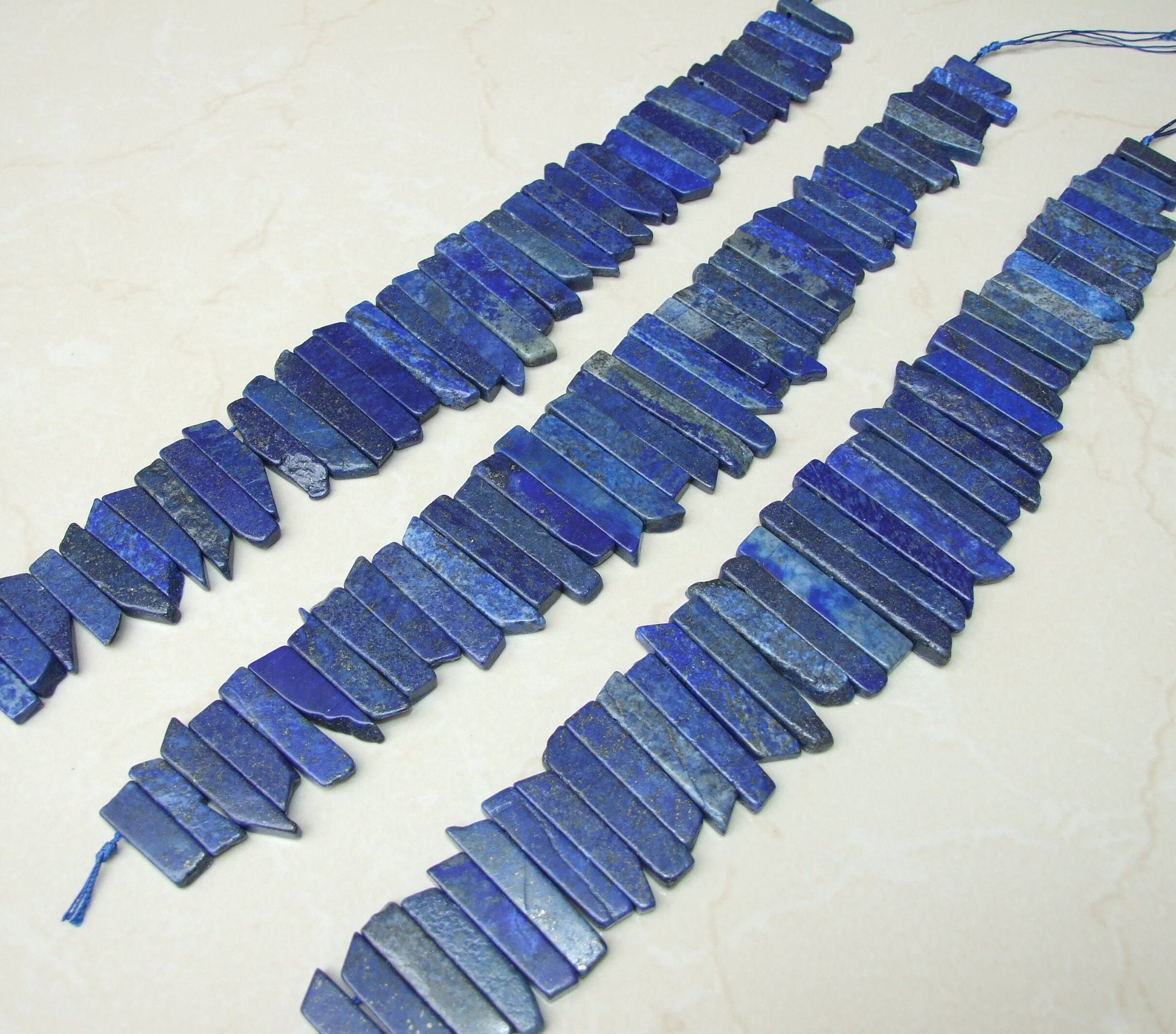 Lapis Beads, Polished Pendant Slice, Lapis Beads, Lapis Lazuli Slice, Gemstone Beads, Lapis Jewelry Supplies, Half Strand - 25mm to 40mm - EDGBeadsandGems
