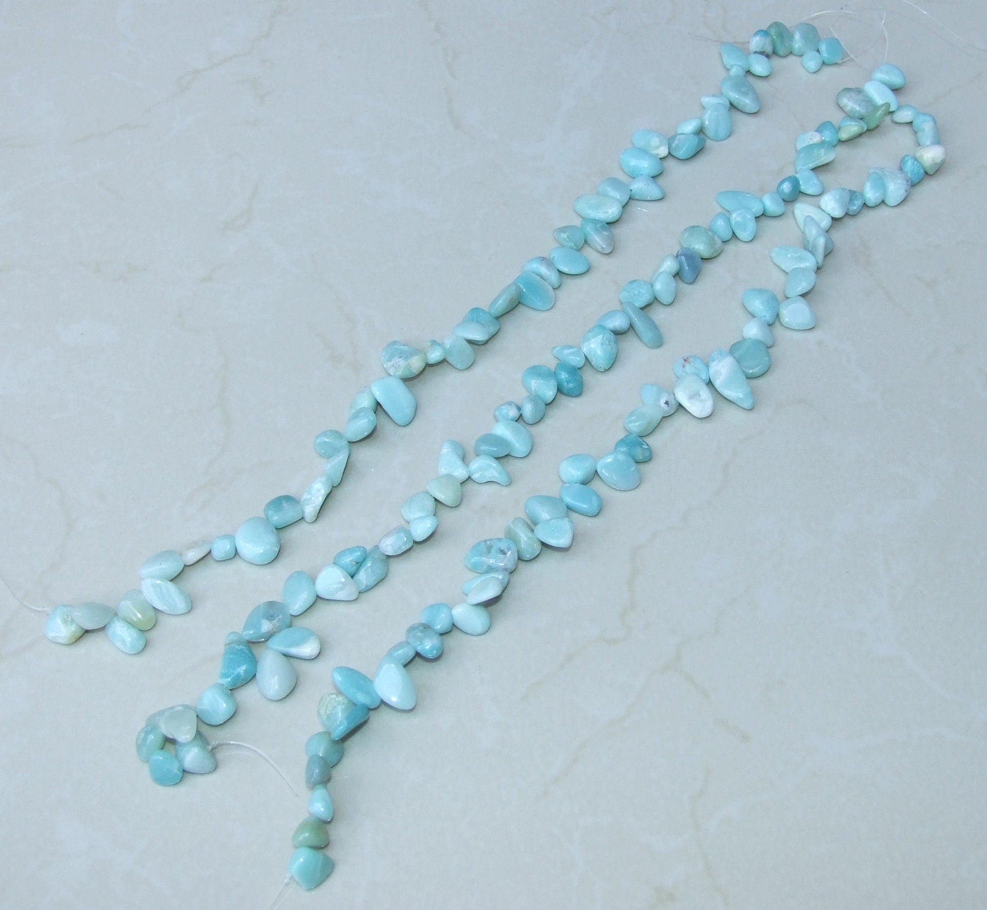 Small Amazonite Stones, Polished Amazonite, Amazonite Beads, Gemstone Beads, Jewelry Stones, Natural Amazonite, Full Strand, 8mm - 20mm - EDGBeadsandGems