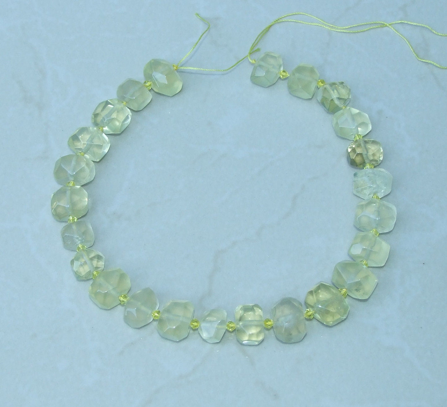 Lemon Quartz Faceted Nugget, Polished Quartz Pendant, Gemstone Beads, Jewelry Stones, Quartz Beads, Half Strand 13mm x 15mm x 18mm - EDGBeadsandGems