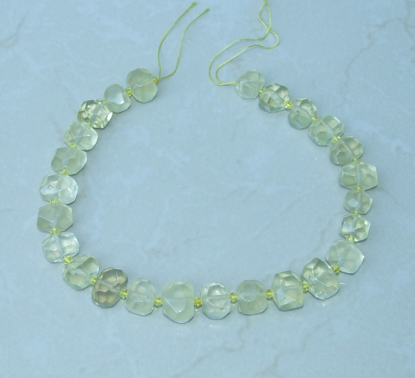 Lemon Quartz Faceted Nugget, Polished Quartz Pendant, Gemstone Beads, Jewelry Stones, Quartz Beads, Half Strand 13mm x 15mm x 18mm - EDGBeadsandGems