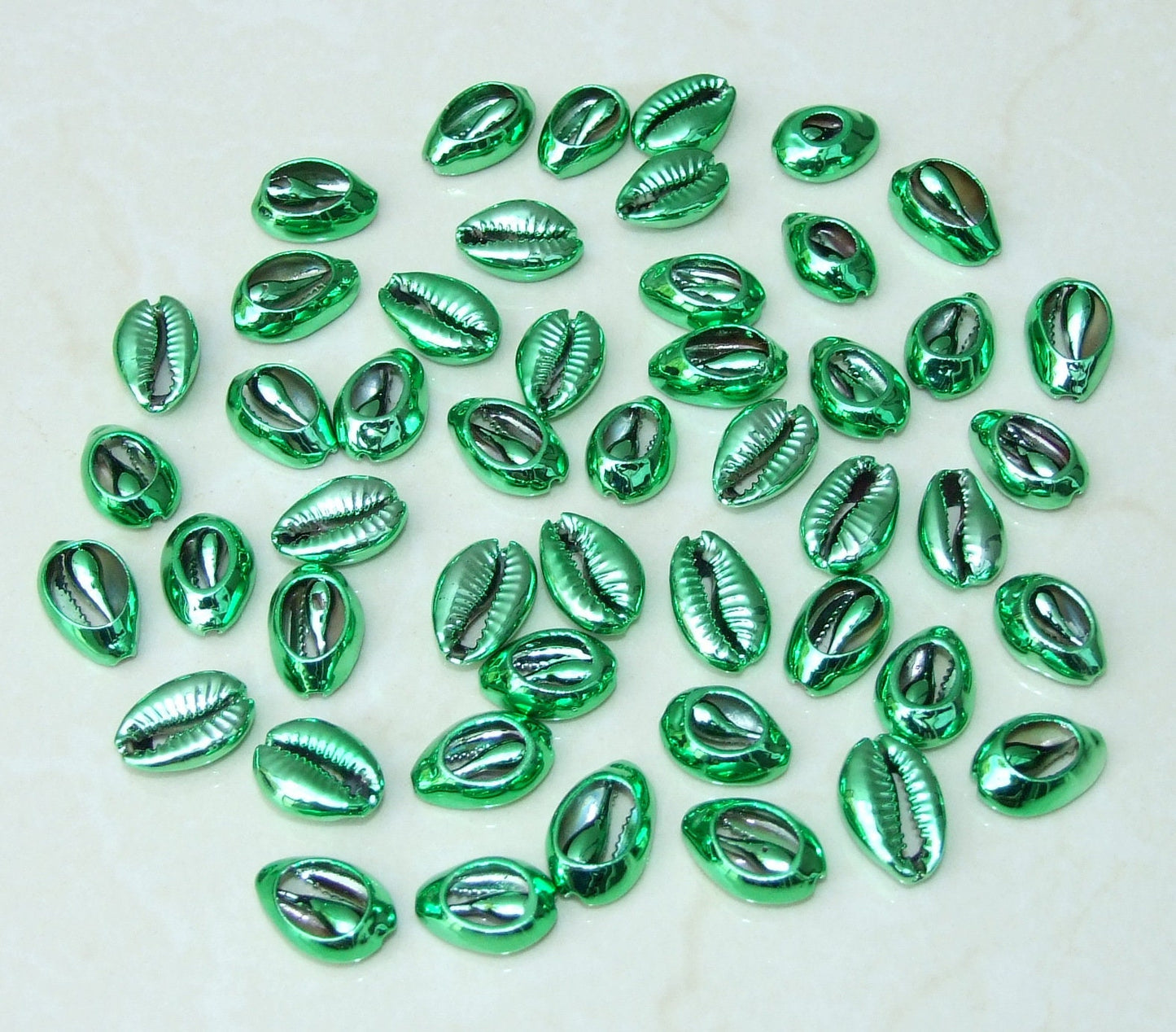 5 Multi-Colored Cowrie Shell Connector, Natural Seashell Pendant, Money Shell, Sea Shell, Plated Seashell, Shell Pendant, Beach, 16-20mm - EDGBeadsandGems