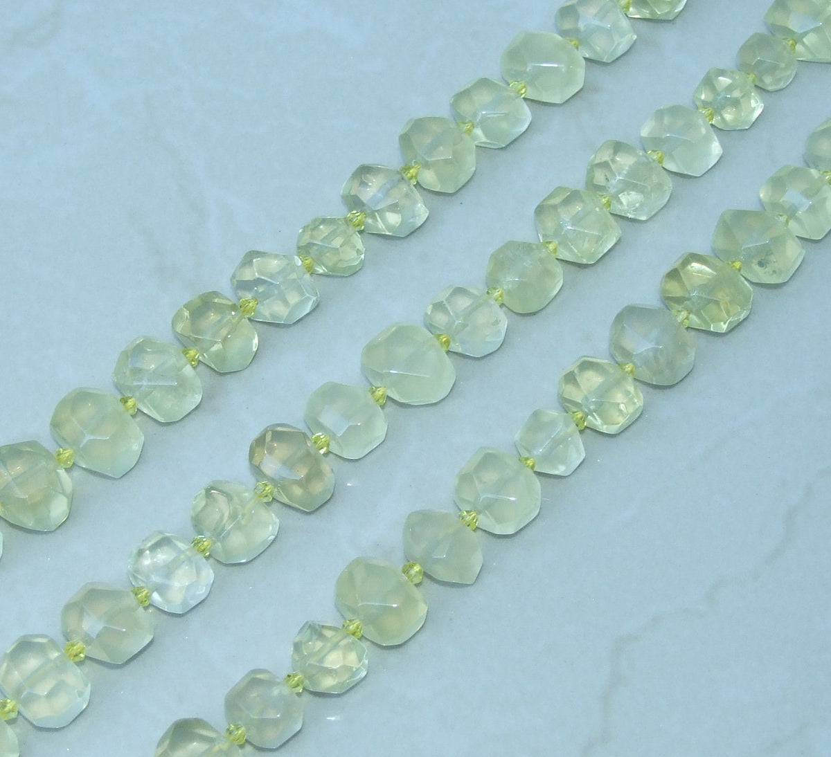 Lemon Quartz Faceted Nugget, Polished Quartz Pendant, Gemstone Beads, Jewelry Stones, Quartz Beads, Half Strand 13mm x 15mm x 18mm - EDGBeadsandGems