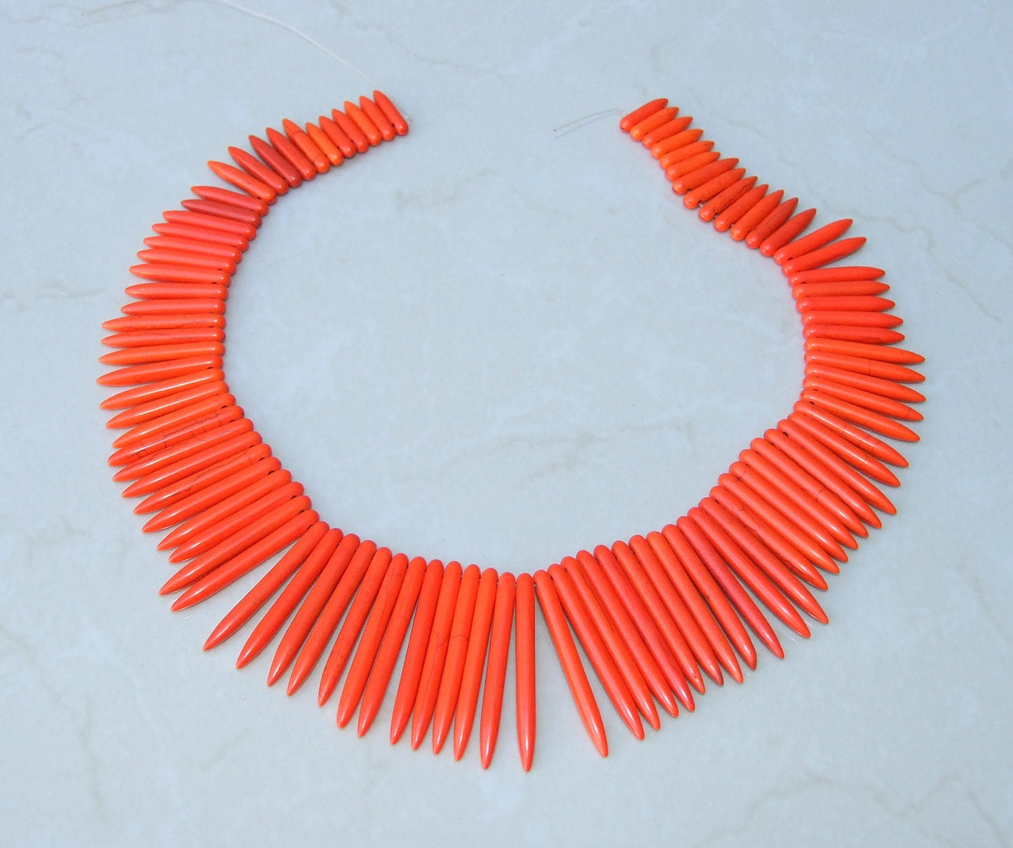 Orange Turquoise, Spike Beads, Spike Collar, Spike Choker Necklace, Turquoise Spike Necklace, Statement Necklace, Spike Bib Necklace, 50mm - EDGBeadsandGems