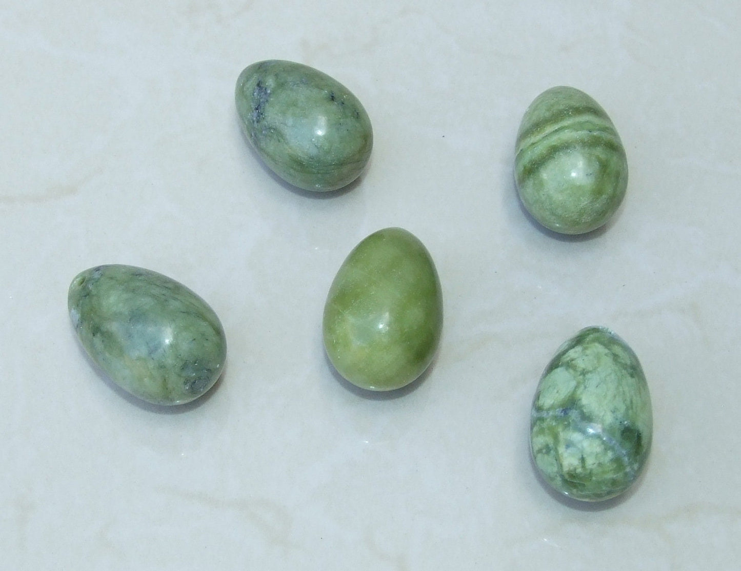 Green Jade Easter Egg Pendant, Natural Green Jade Pendants, Carved Pendant, Gemstone Pendant, Jewelry Pendant, Fertility Egg, 25mm x 40mm - EDGBeadsandGems