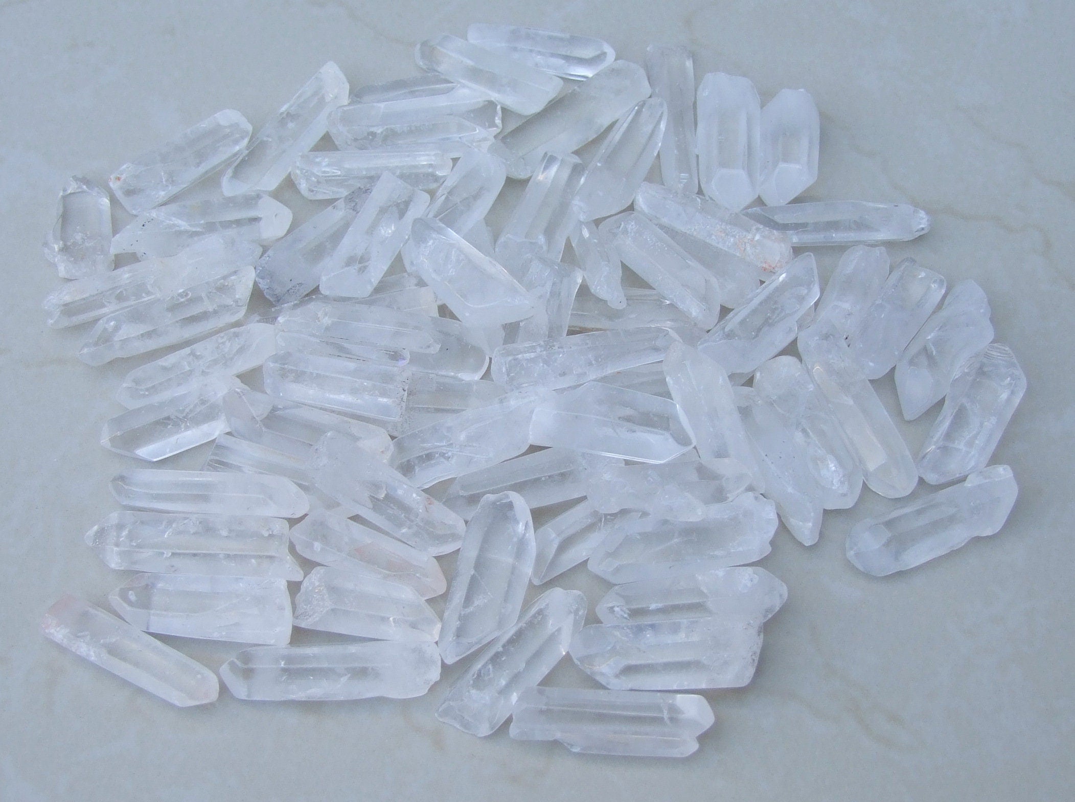 10 Clear Polished Undrilled Bulk Quartz Crystals Points, Loose Quartz ...