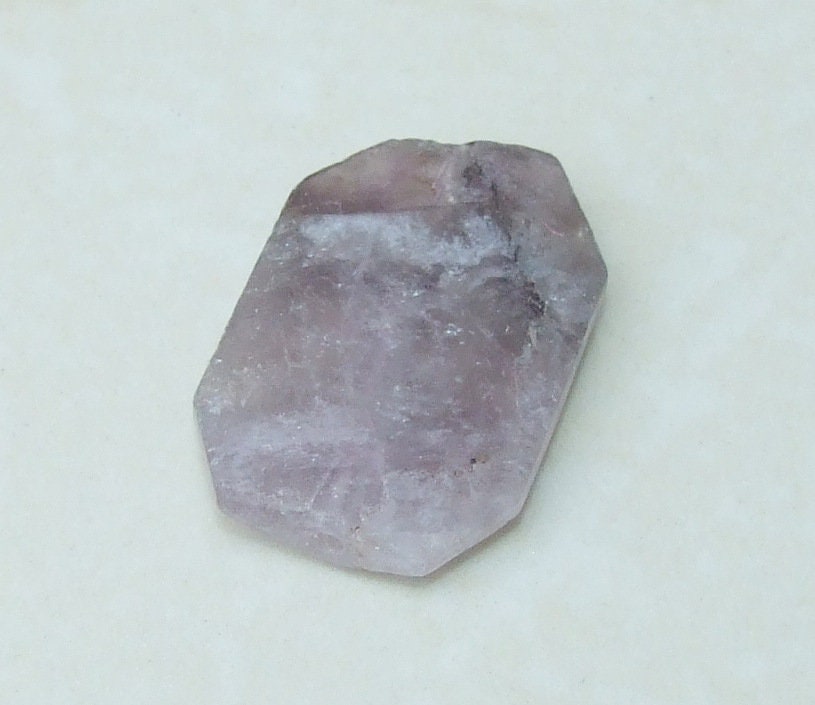 Amethyst  Stone - Natural  Stone - Faceted Stones - Gemstone Beads - Connector -  Emerald Cut - Center Drilled - Boho  - 23mm x 35mm - 8319