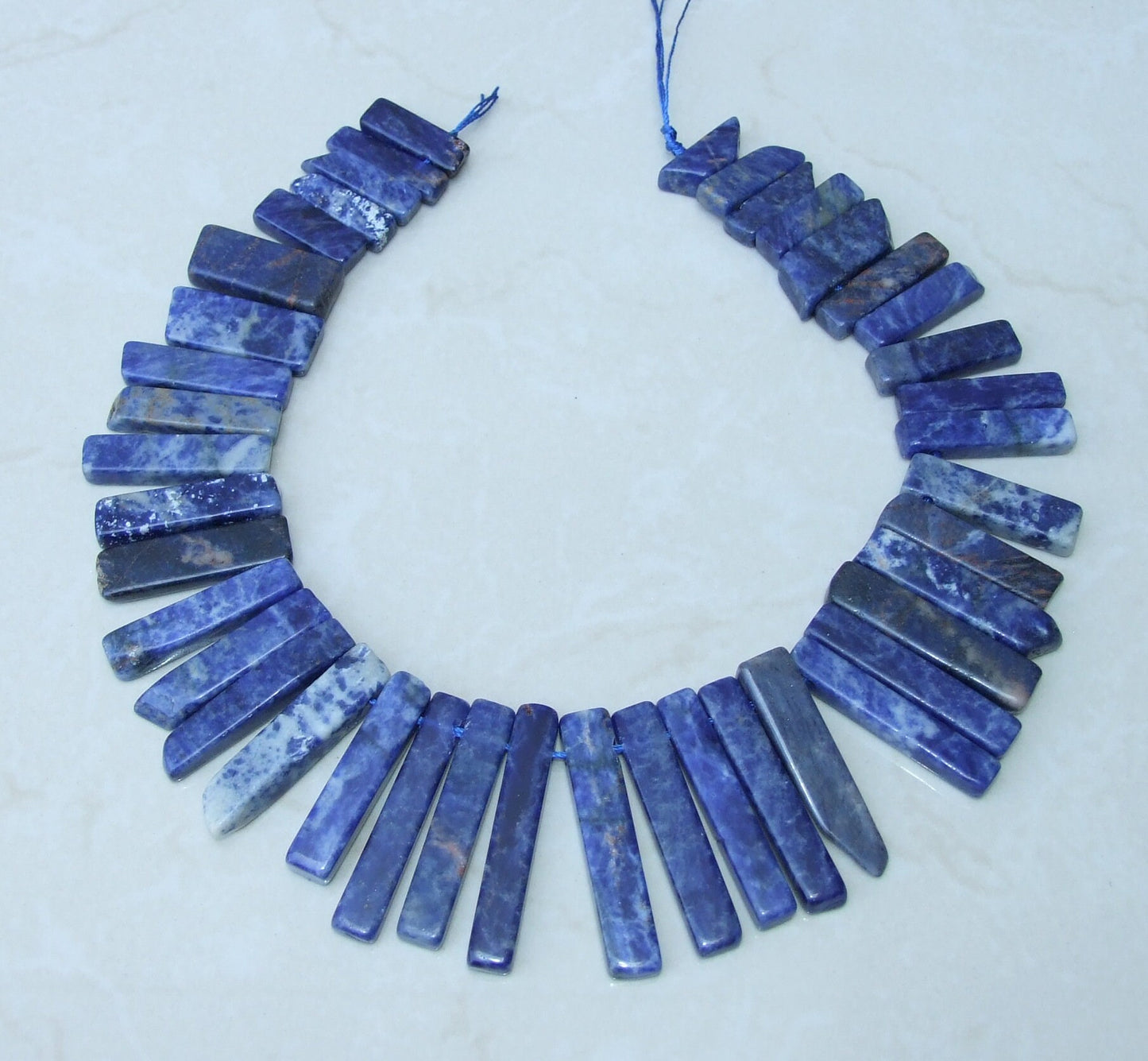 Sodalite Beads, Gemstone Slice, Sodalite Pendant, Sodalite Slice, Gemstone Beads, Sodalite Jewelry Supplies, Half Strand - 30mm to 50mm - EDGBeadsandGems