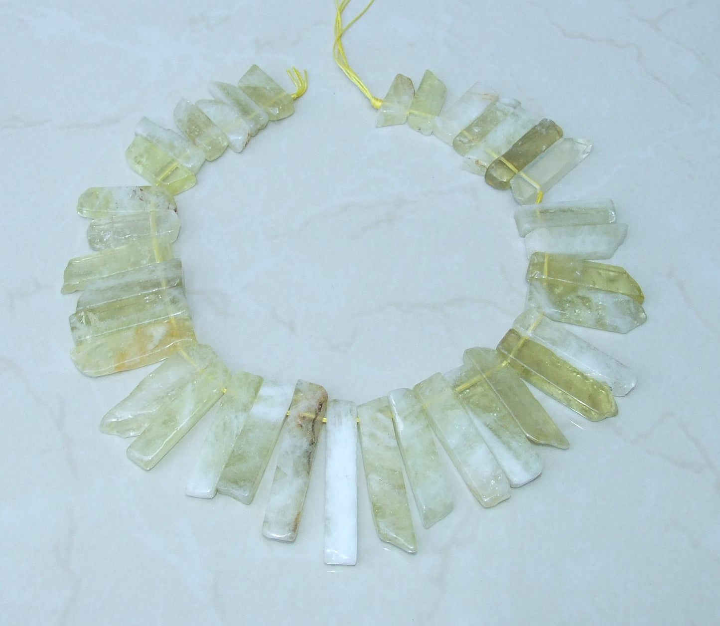 Lemon Quartz Slice , Polished Quartz Beads, Quartz Pendants, Gemstone Beads, Quartz Jewelry Stones Supplies, Half Strand, 20mm to 45+mm - EDGBeadsandGems