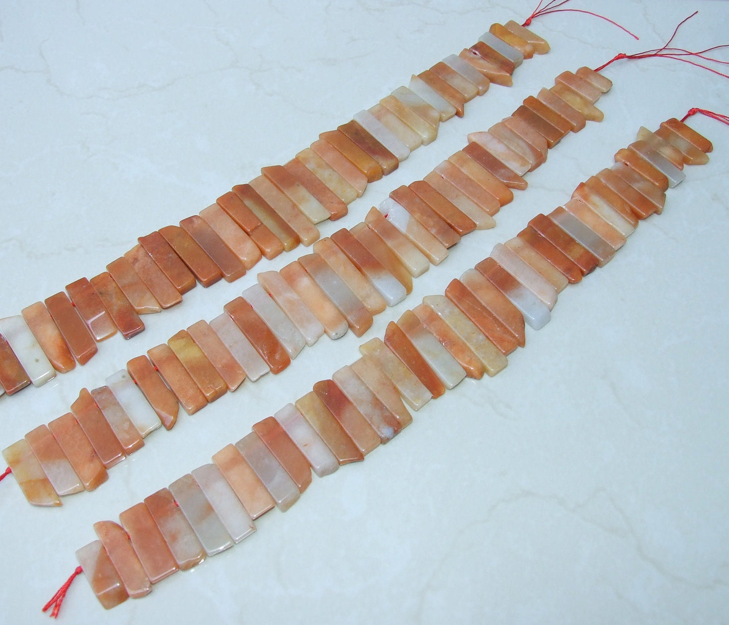 Red Aventurine Slice, Aventurine Beads, Aventurine Slab, Gemstone Beads, Aventurine Jewelry, Polished Gemstone, Half Strand - 25mm to 45+mm - EDGBeadsandGems