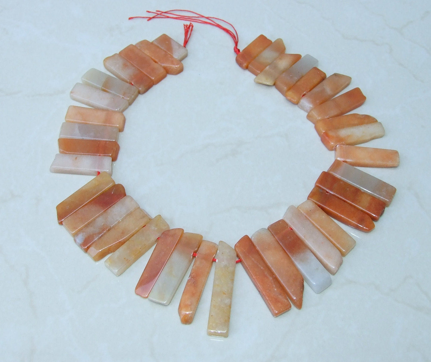 Red Aventurine Slice, Aventurine Beads, Aventurine Slab, Gemstone Beads, Aventurine Jewelry, Polished Gemstone, Half Strand - 25mm to 45+mm - EDGBeadsandGems